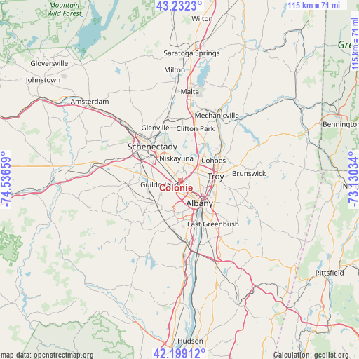 Colonie on map
