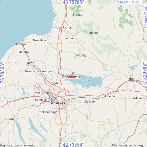 Constantia on map