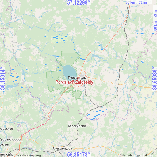 Pereslavl’-Zalesskiy on map