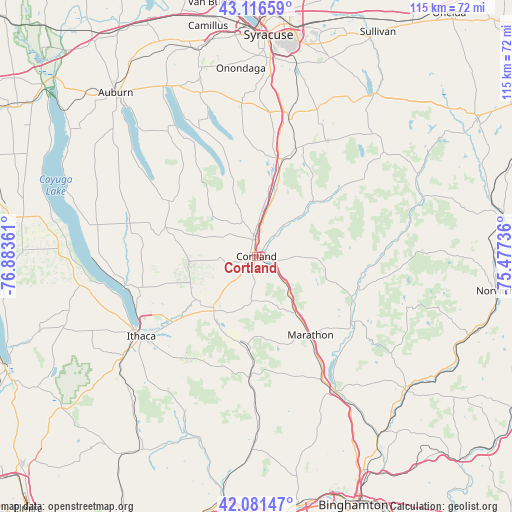 Cortland on map