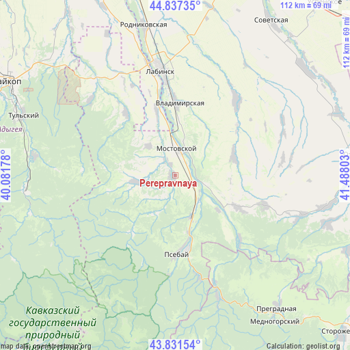 Perepravnaya on map