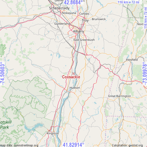 Coxsackie on map