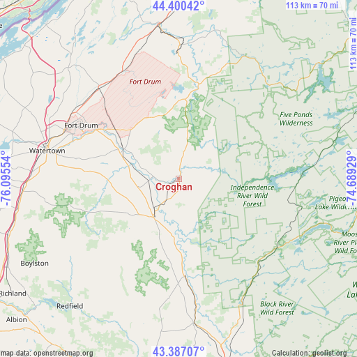 Croghan on map