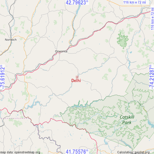 Delhi on map