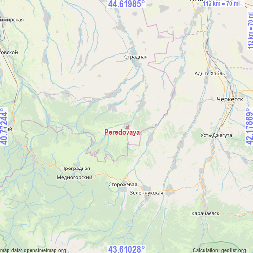 Peredovaya on map