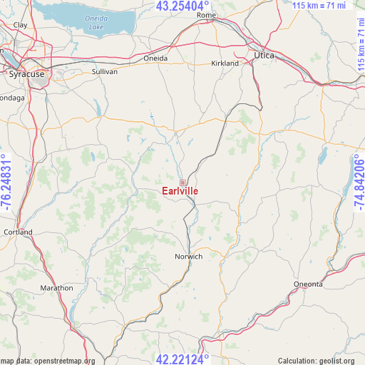 Earlville on map