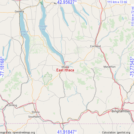 East Ithaca on map