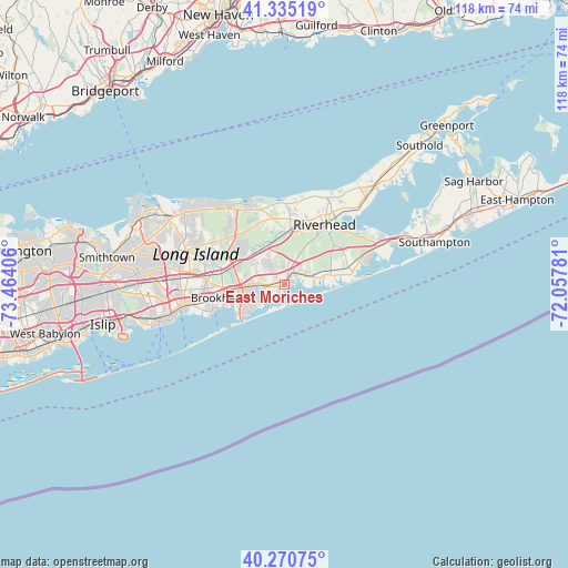 East Moriches on map