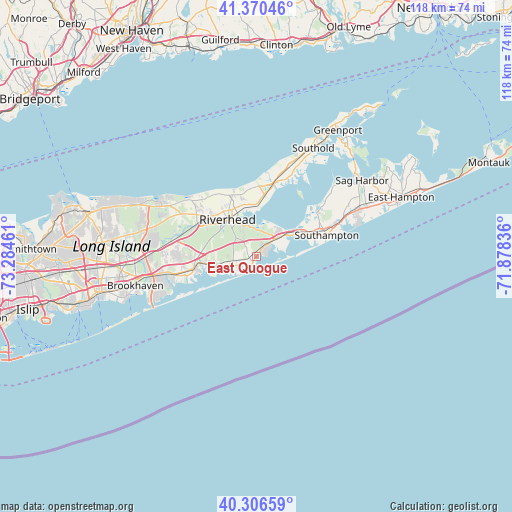 East Quogue on map