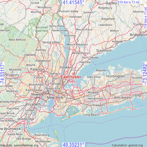 Eastchester on map