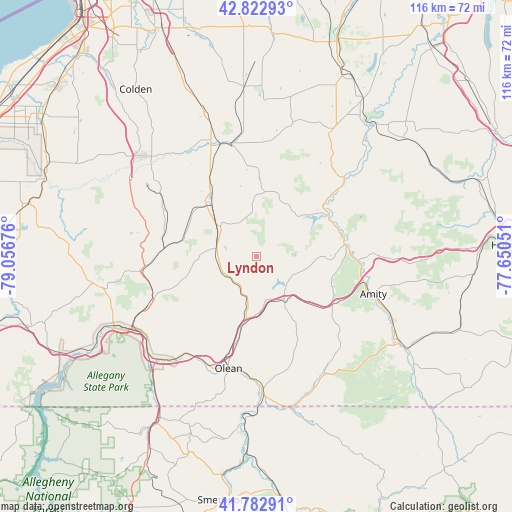 Lyndon on map