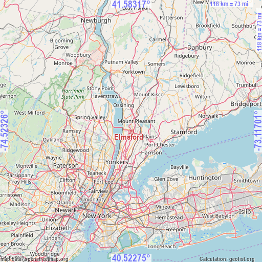 Elmsford on map