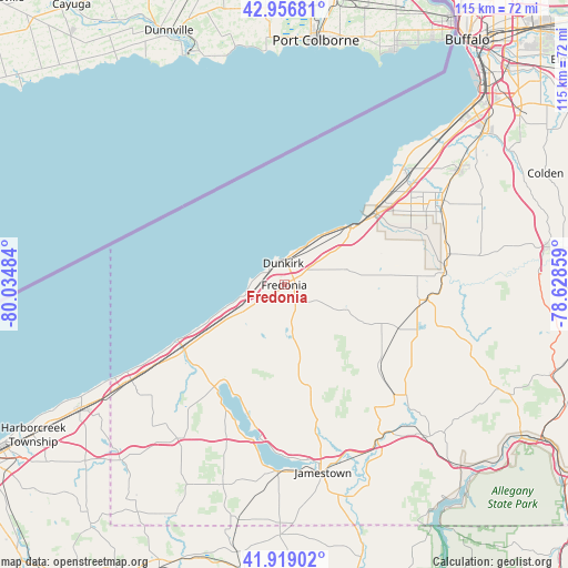 Fredonia on map