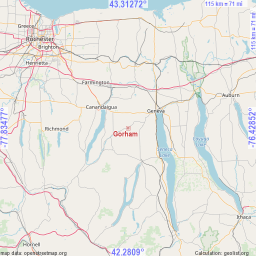 Gorham on map