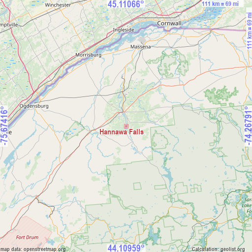 Hannawa Falls on map