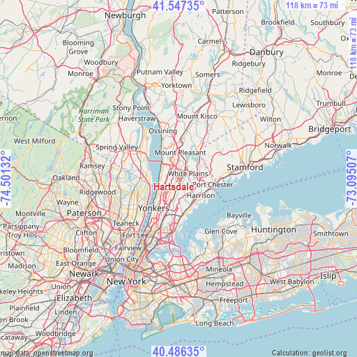 Hartsdale on map