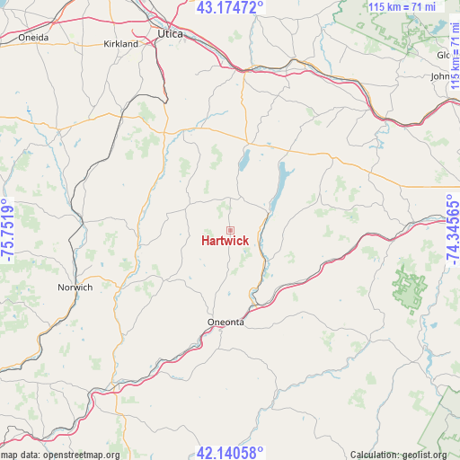 Hartwick on map