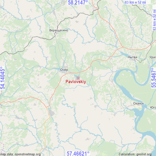Pavlovskiy on map