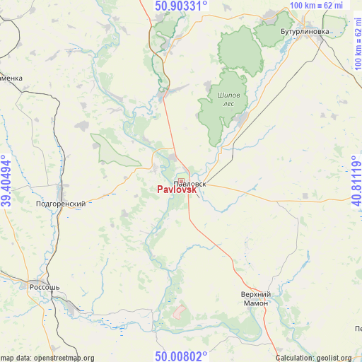 Pavlovsk on map