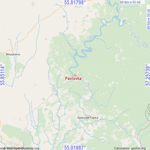 Pavlovka on map