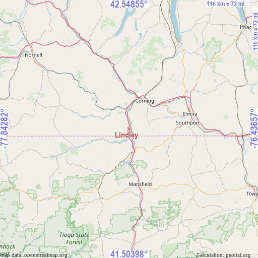 Lindley on map