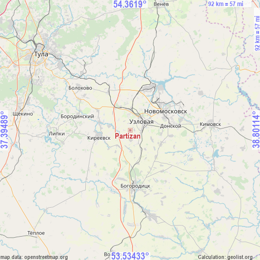 Partizan on map