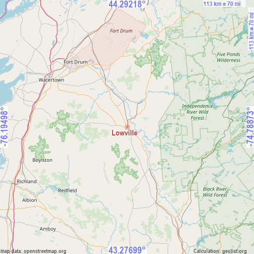 Lowville on map