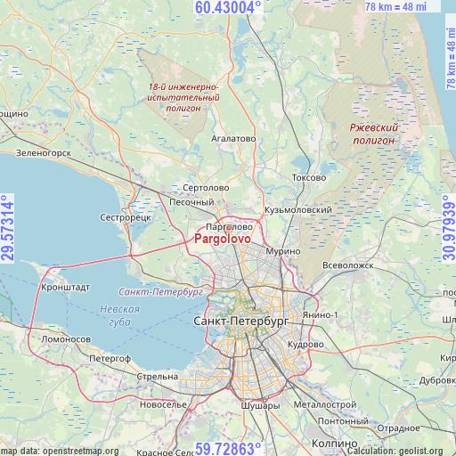 Pargolovo on map
