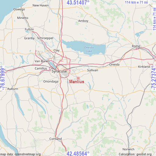 Manlius on map