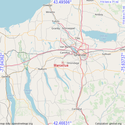 Marcellus on map