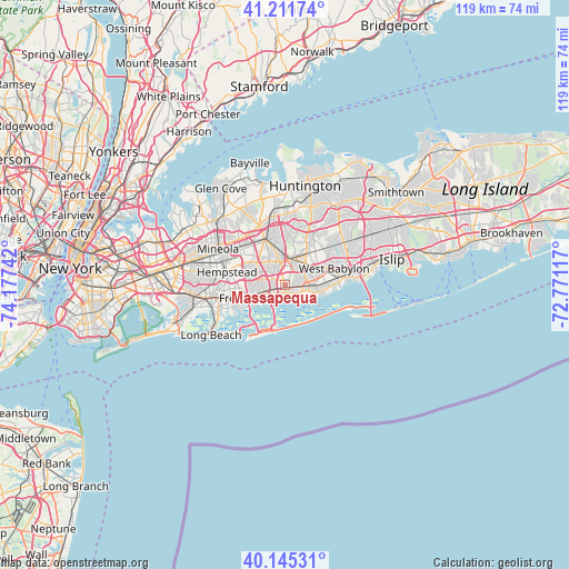 Massapequa on map