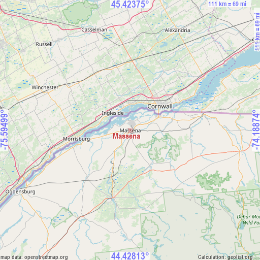 Massena on map