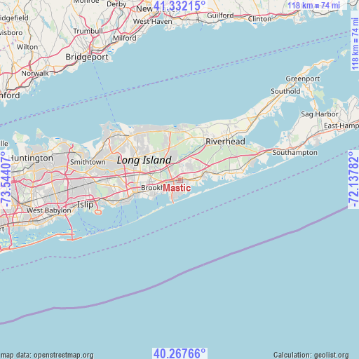 Mastic on map