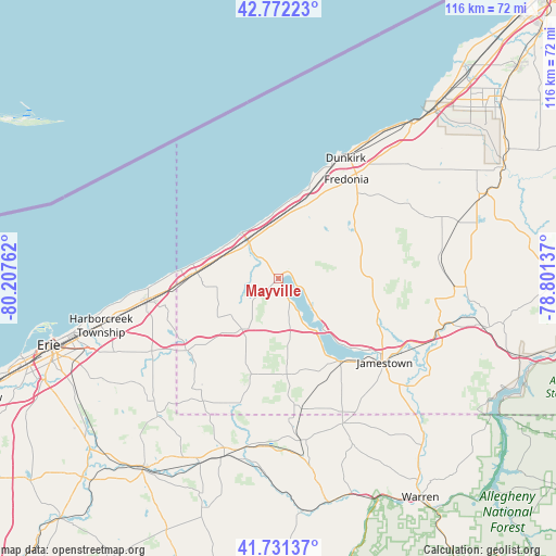 Mayville on map