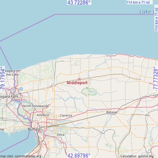 Middleport on map