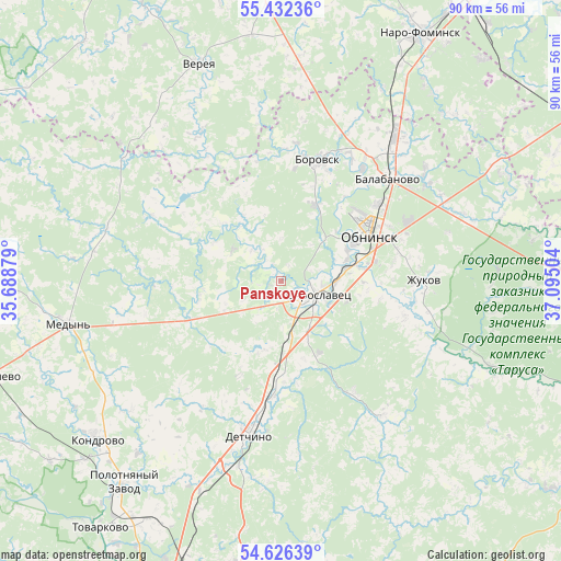 Panskoye on map