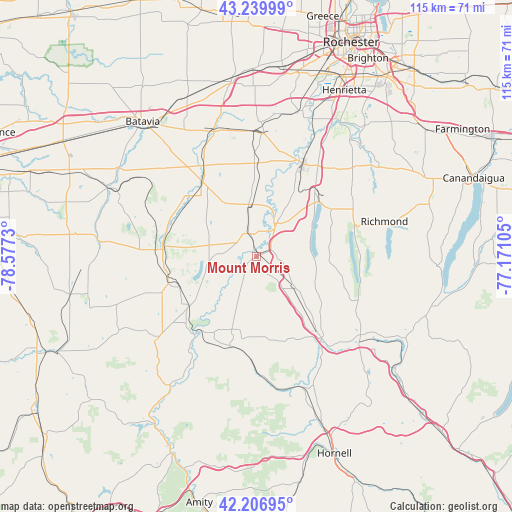 Mount Morris on map