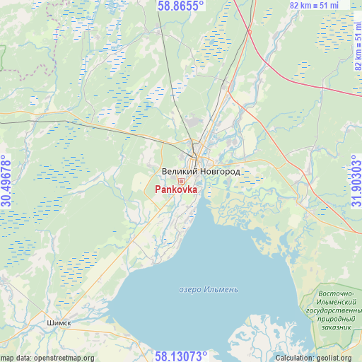 Pankovka on map
