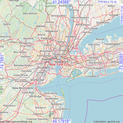 New York City, United States geodata