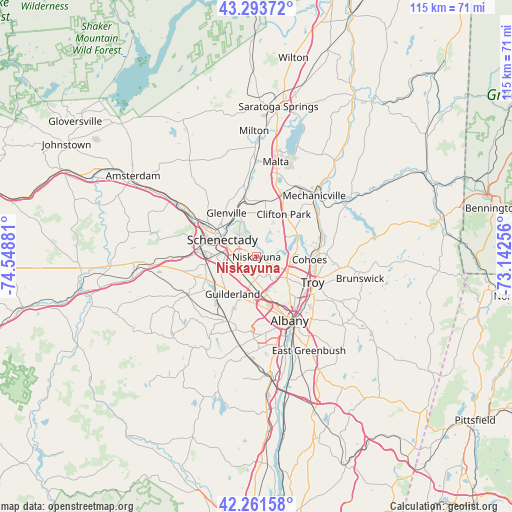 Niskayuna on map