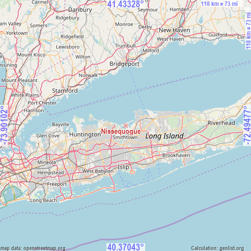 Nissequogue on map