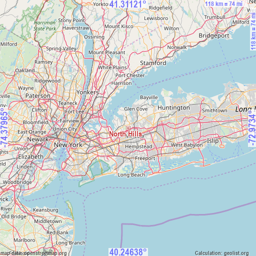 North Hills on map