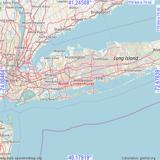 North Lindenhurst on map