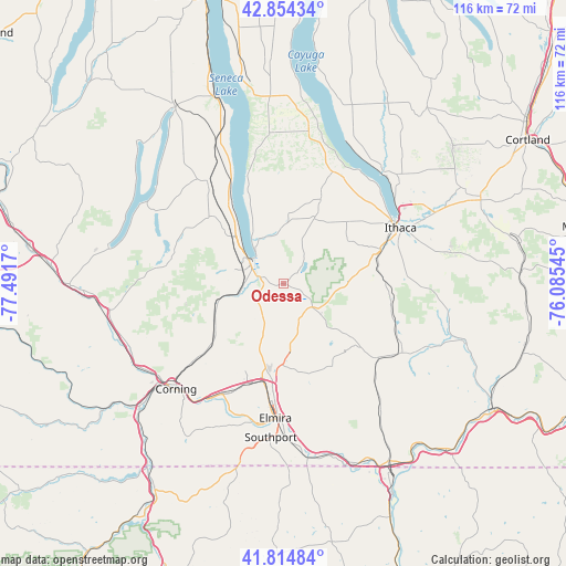 Odessa on map