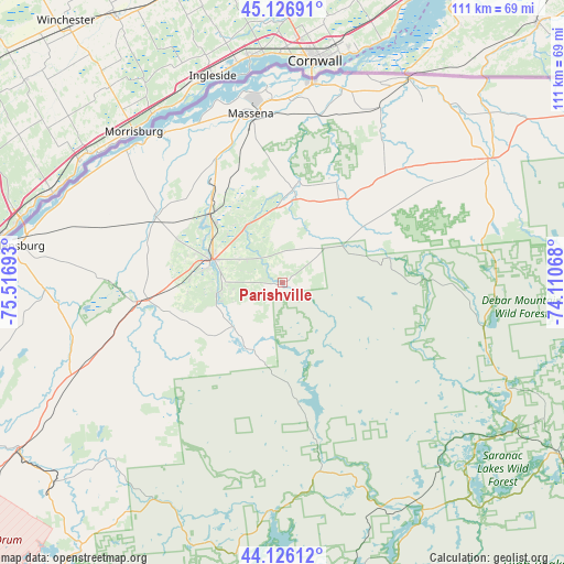 Parishville on map