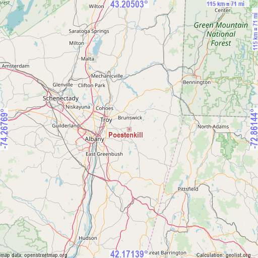 Poestenkill on map