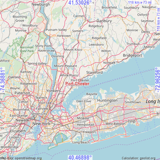 Port Chester on map