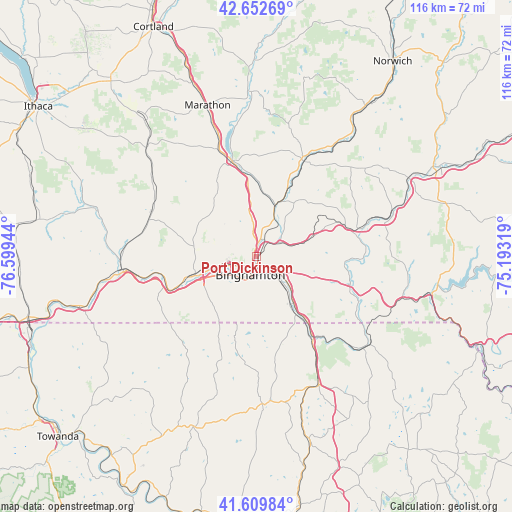 Port Dickinson on map