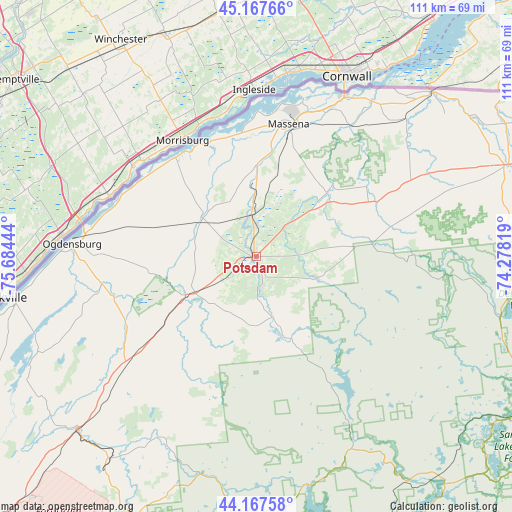 Potsdam on map