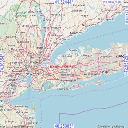 Roslyn Estates on map